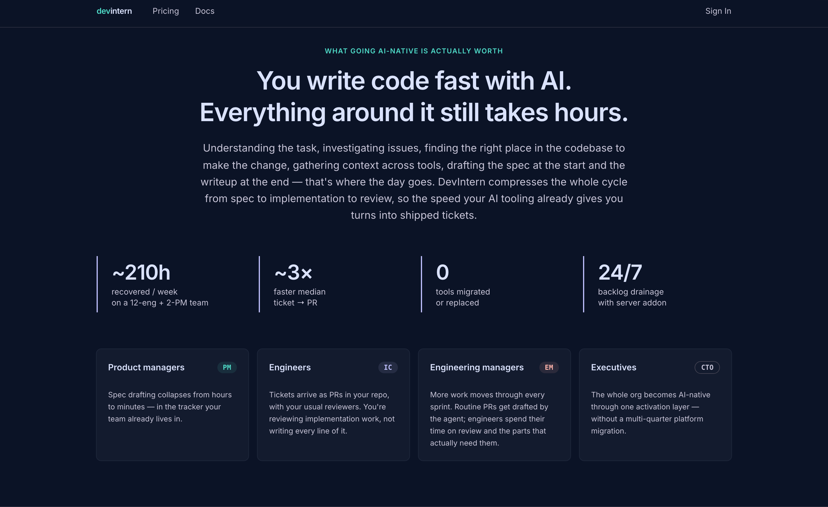Desktop — value prop