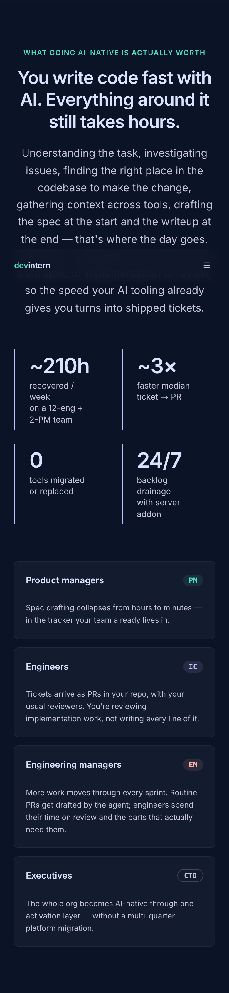 Mobile — value prop